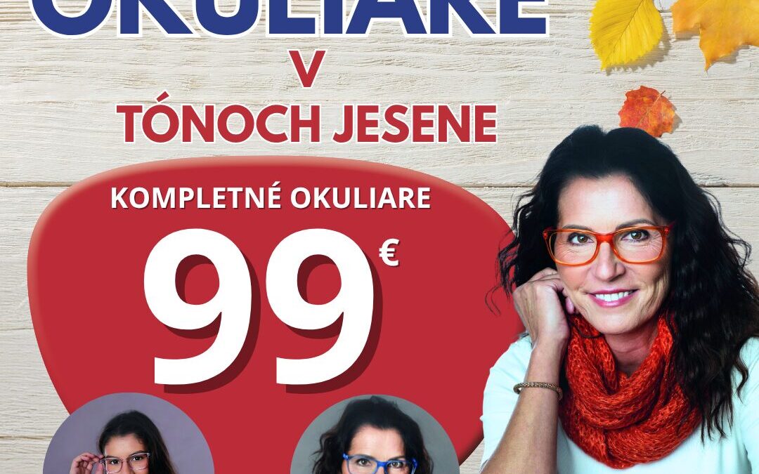 Kompletné okuliare v tónoch jesene už od 99 eur